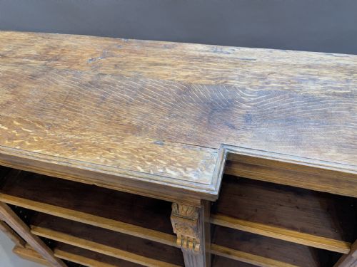 VICTORIAN OAK BREAKFRONT BOOKCASE - ADDITIONAL PHOTO 4