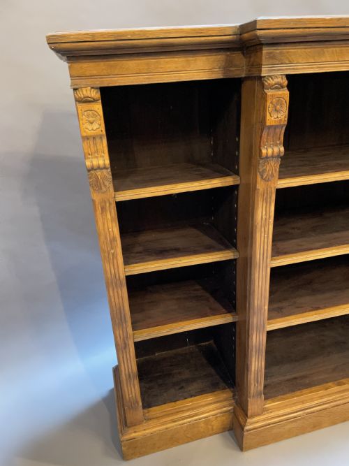 VICTORIAN OAK BREAKFRONT BOOKCASE - ADDITIONAL PHOTO 5