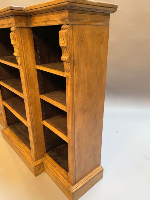 VICTORIAN OAK BREAKFRONT BOOKCASE - ADDITIONAL PHOTO 6