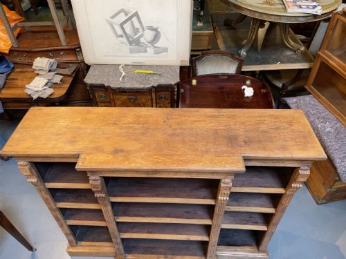 VICTORIAN OAK BREAKFRONT BOOKCASE - ADDITIONAL PHOTO 9