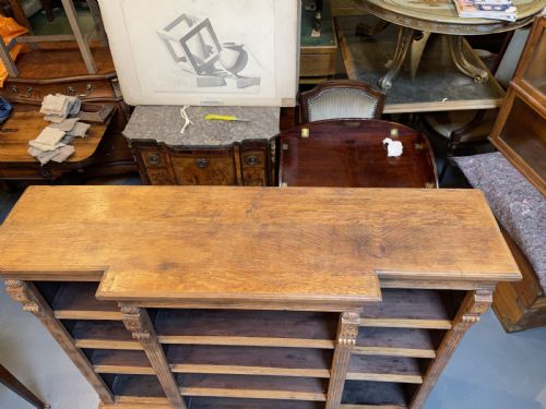 VICTORIAN OAK BREAKFRONT BOOKCASE - ADDITIONAL PHOTO 10