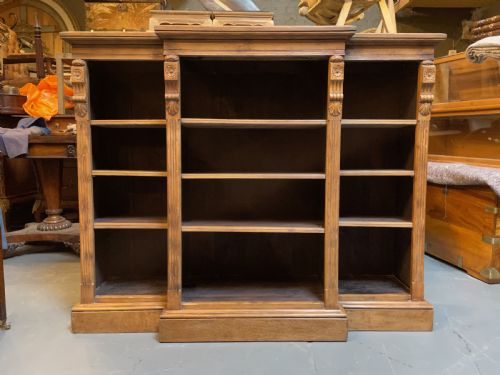 VICTORIAN OAK BREAKFRONT BOOKCASE - ADDITIONAL PHOTO 11