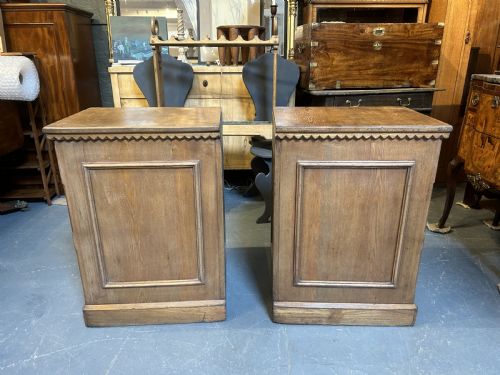 PAIR GOTHIC BEDSIDE CHESTS OF DRAWERS - ADDITIONAL PHOTO 1
