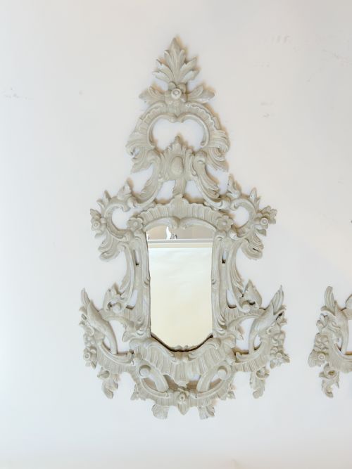 PAIR C19TH CONTINENTAL WALL MIRRORS - ADDITIONAL PHOTO 2