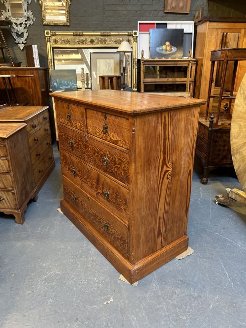 VICTORIAN OREGON PINE CHEST OF DRAWERS - ADDITIONAL PHOTO 7