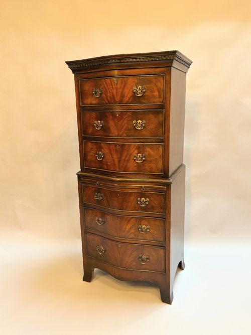 GEORGIAN REVIVAL TALLBOY CHEST OF DRAWERS