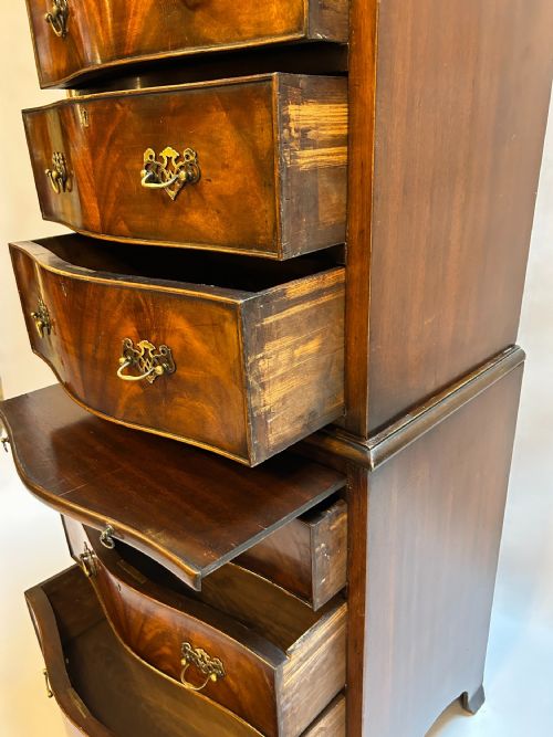 GEORGIAN REVIVAL TALLBOY CHEST OF DRAWERS - ADDITIONAL PHOTO 4