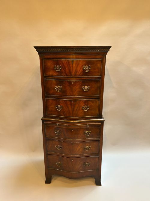 GEORGIAN REVIVAL TALLBOY CHEST OF DRAWERS - ADDITIONAL PHOTO 5