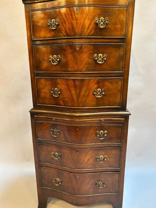GEORGIAN REVIVAL TALLBOY CHEST OF DRAWERS - ADDITIONAL PHOTO 6
