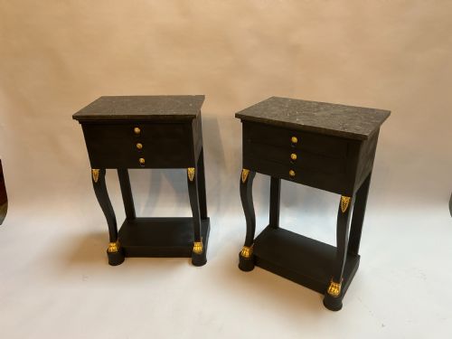 Pair French Empire Design Bedside Chests