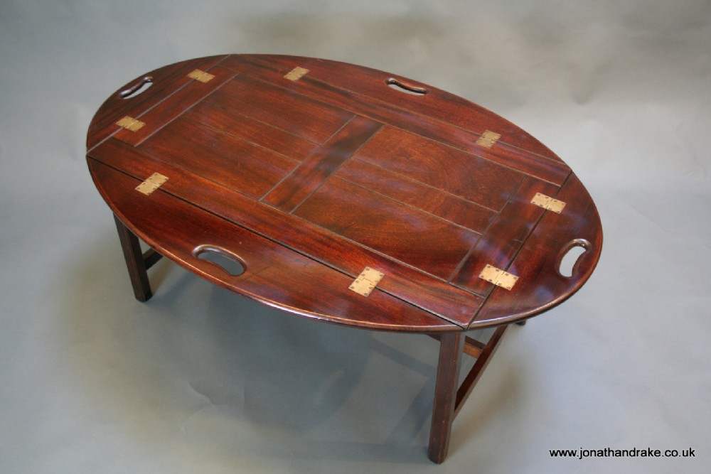 Georgian Revival mahogany butlers tray table