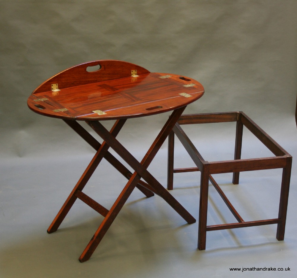 Nineteenth Century butlers tray table with two stands