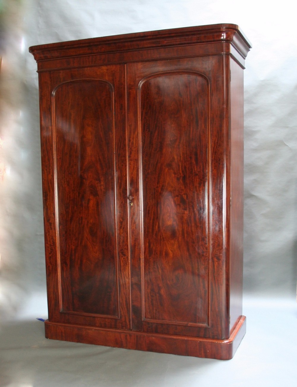 Victorian mahogany wardrobe, stamped