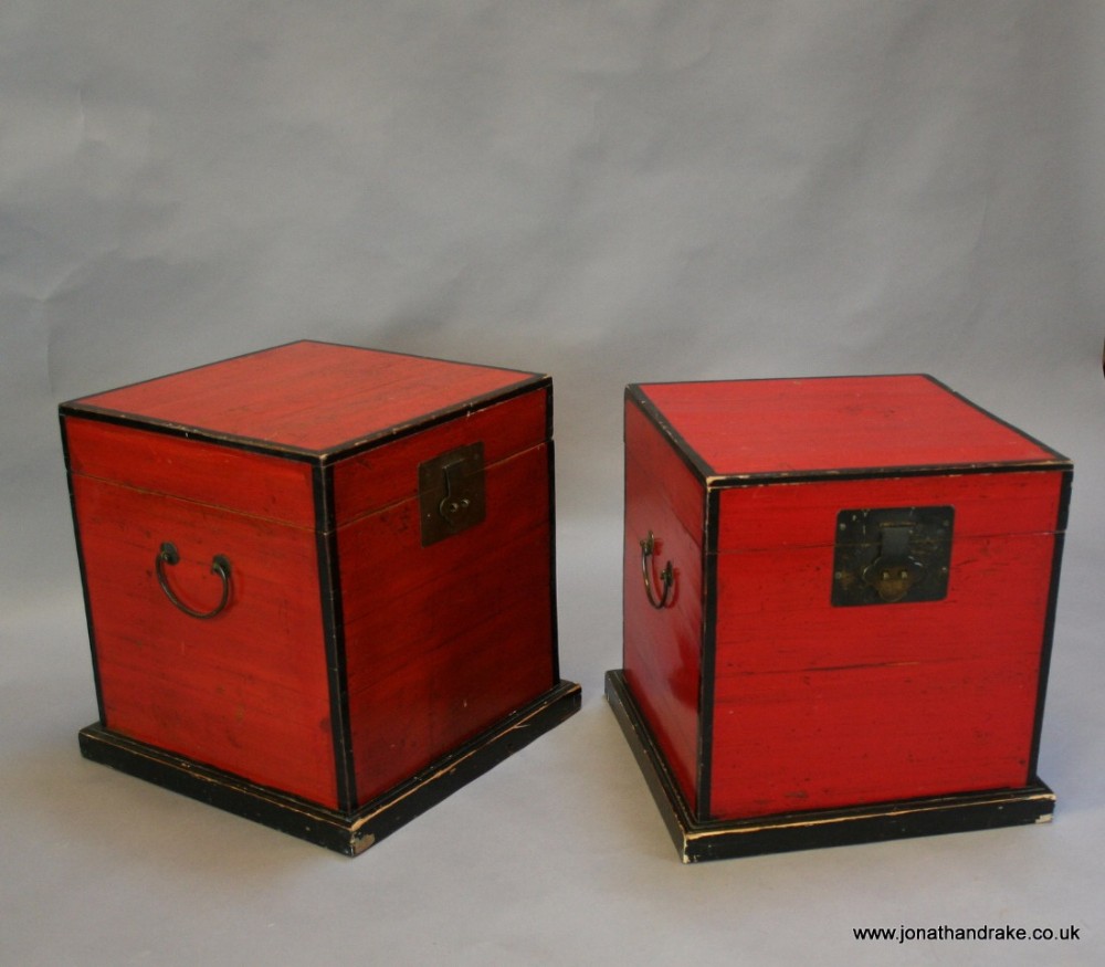 Chinese lacquered chest boxes 