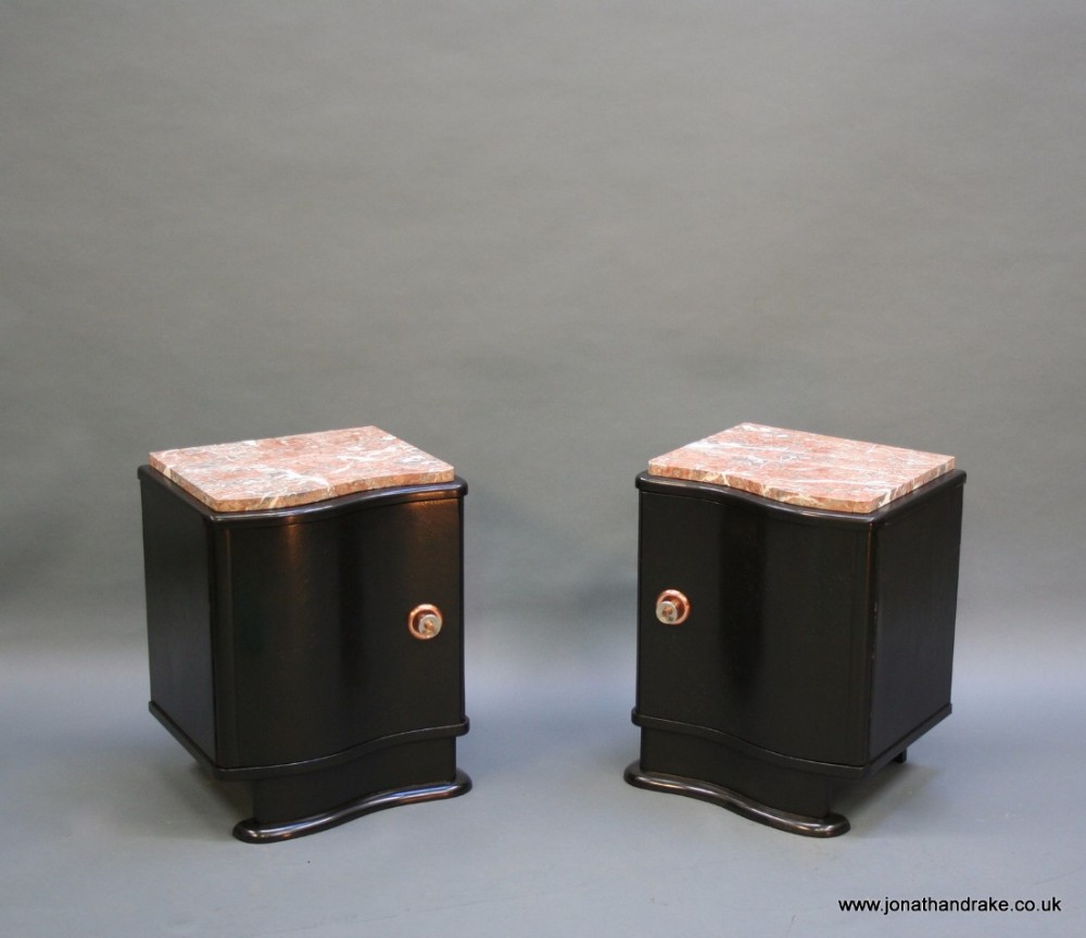 Art Deco pair Bedside Table cabinets
