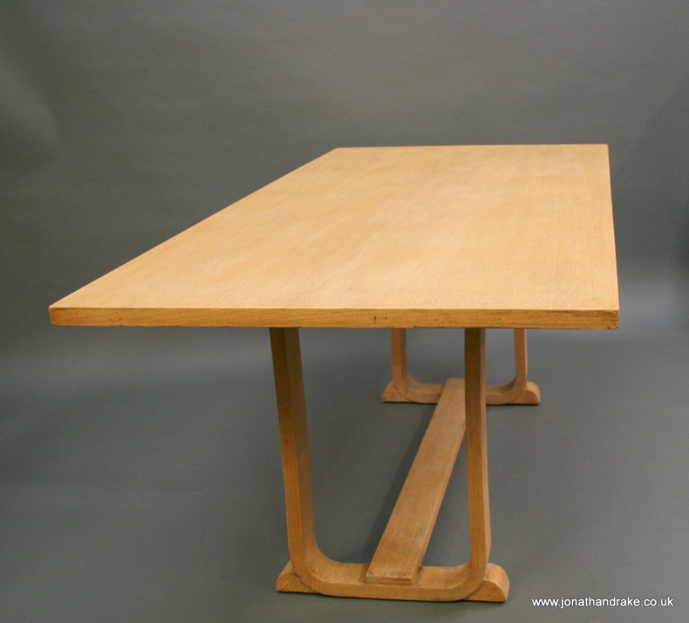Art Deco oak dining refectory table