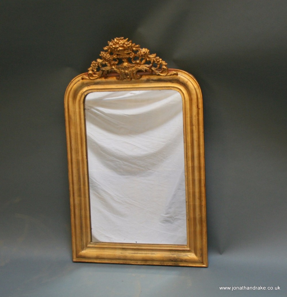 French gilt overmantle mirror