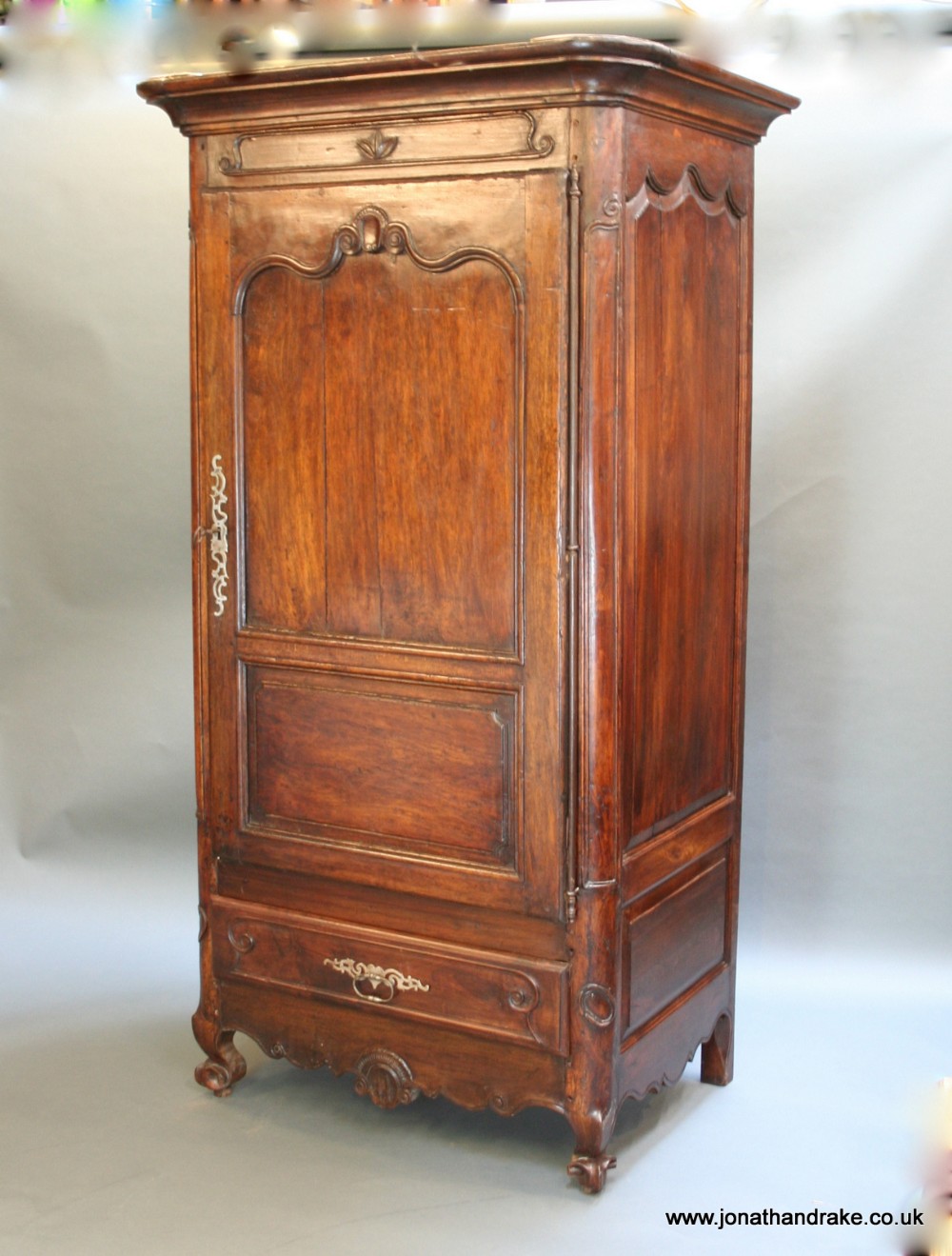FRENCH WALNUT BONNETIERE ARMOIRE