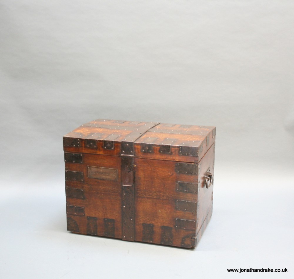 a C19th oak silver chest