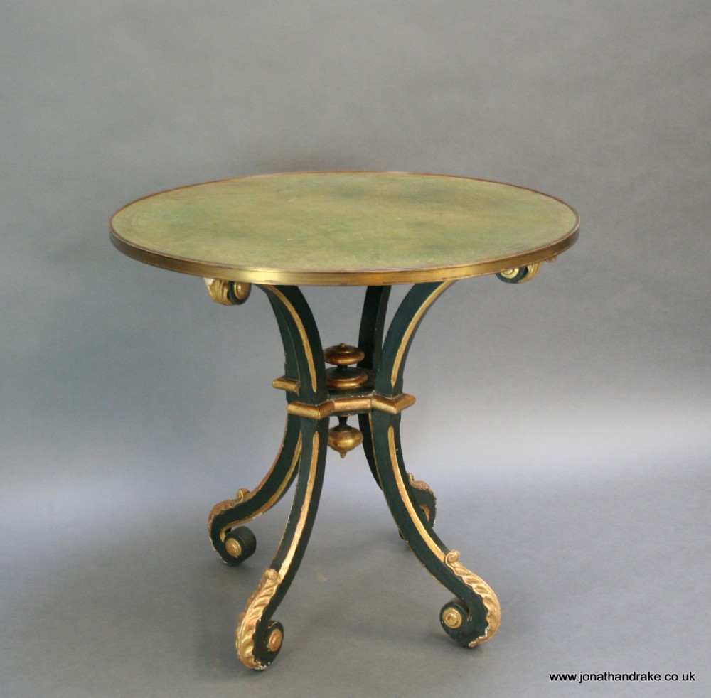 C19th lacquered and gilt centre table