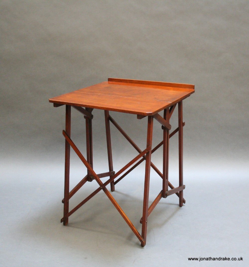 Campaign occasional table, stamped