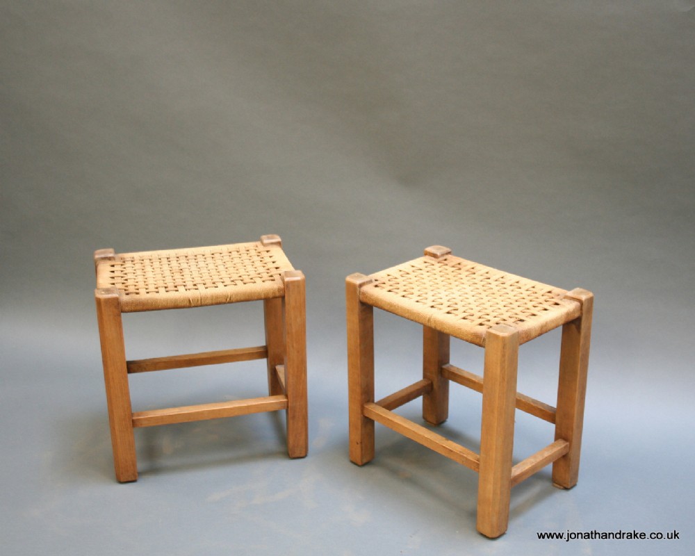 pair stools Arts & crafts oak