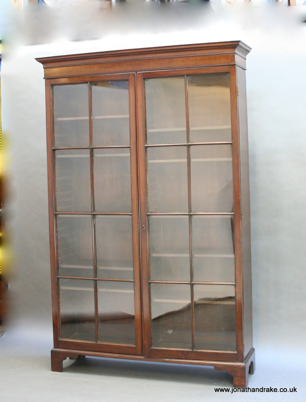 C19th mahogany glazed bookcase