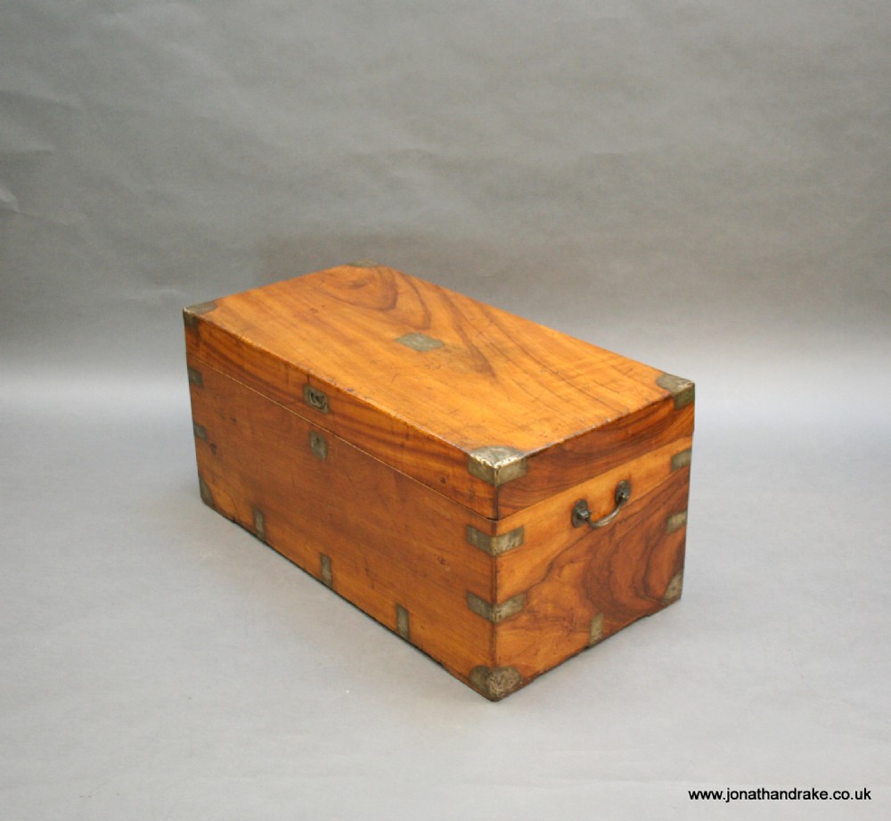 C19th campaign camphor wine cooler trunk