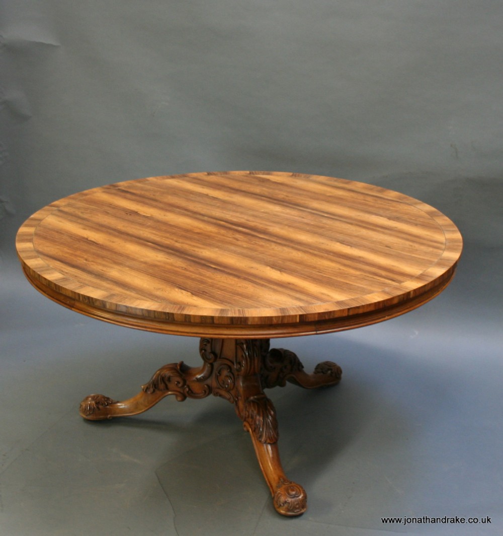 Early Victorian rosewood breakfast dining table