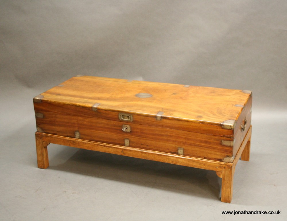 C19th Campaign Camphor Trunk.