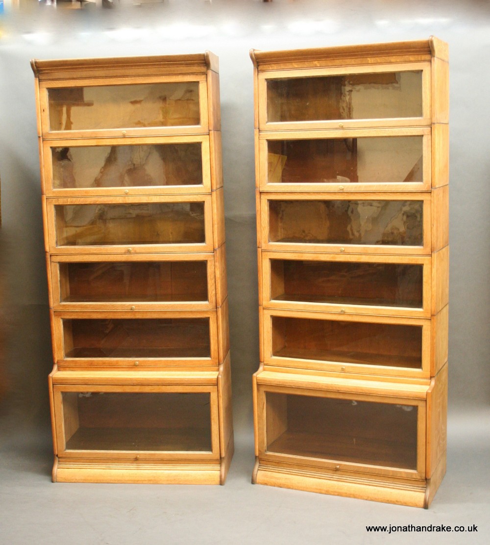Pair Globe Wernicke type bookcases by Gunn