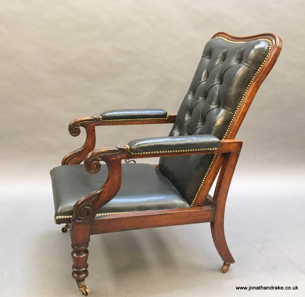Victorian reclining library chair