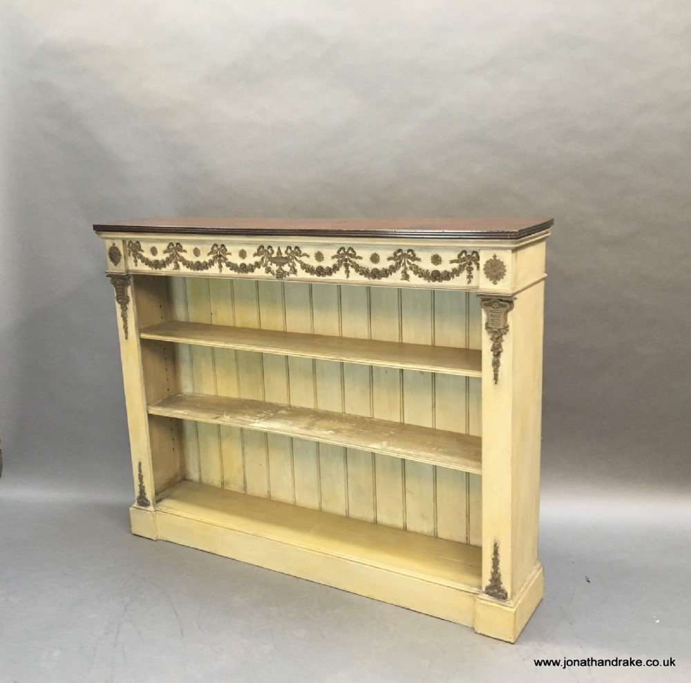 Adam Revival painted bookcase