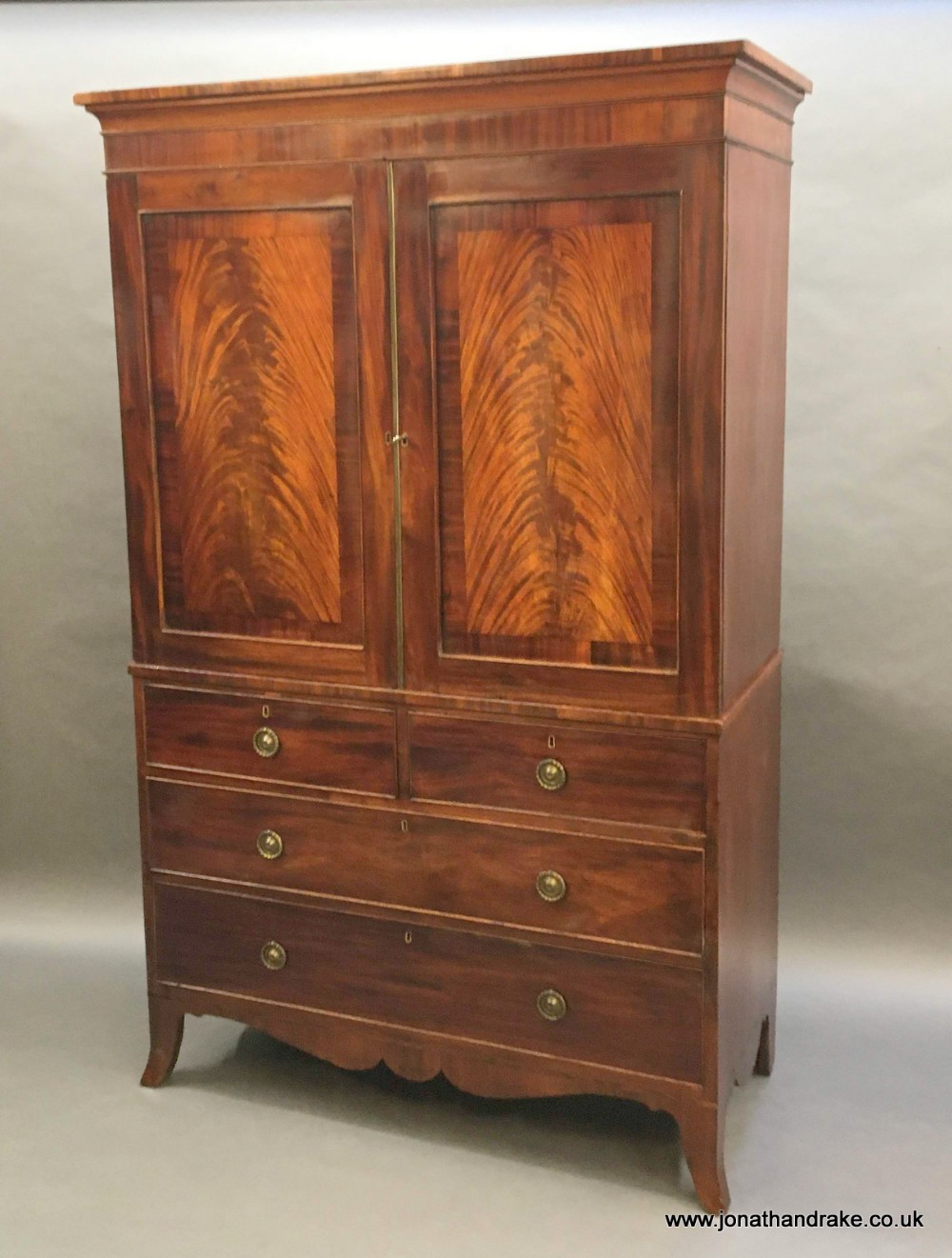 George 111 mahogany linen press
