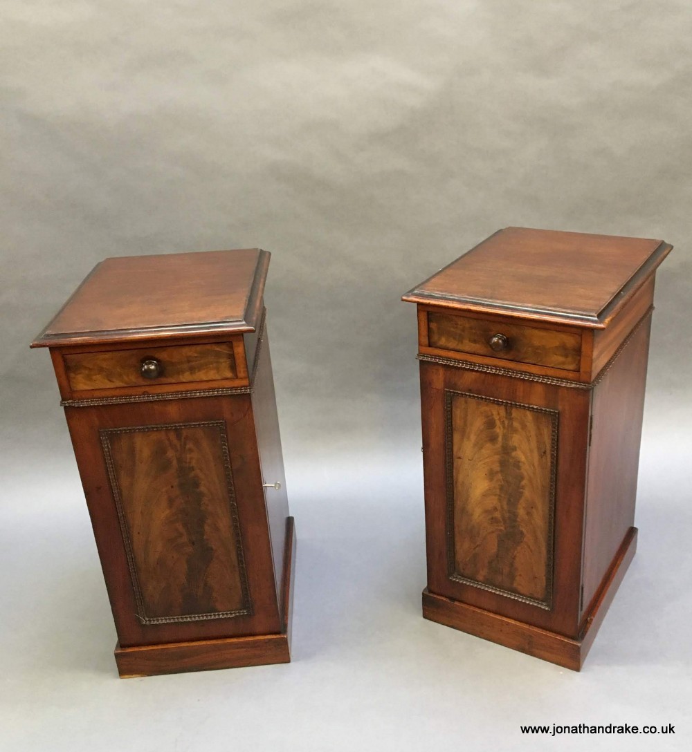 Pair Victorian bedside cabinets