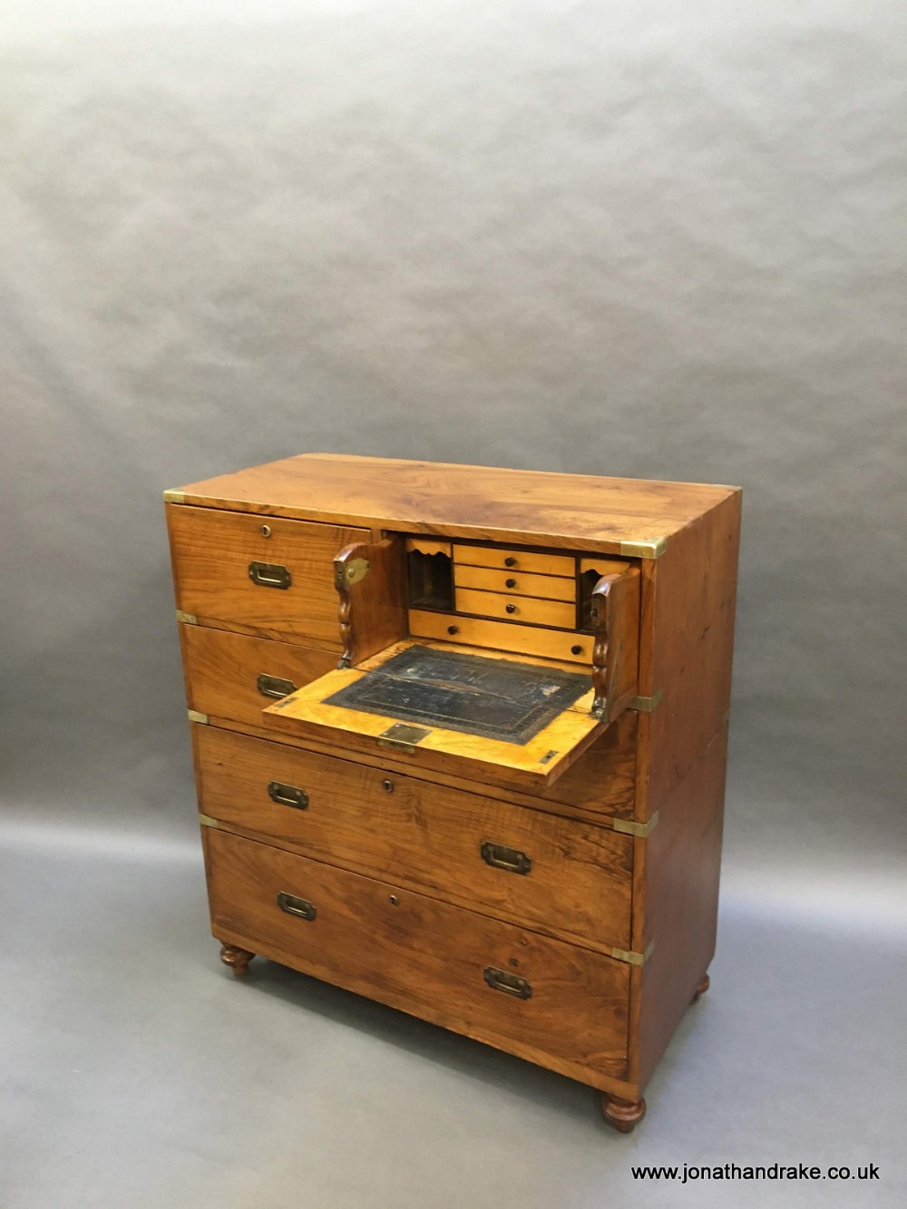 Irish campaign secretaire chest by Ross