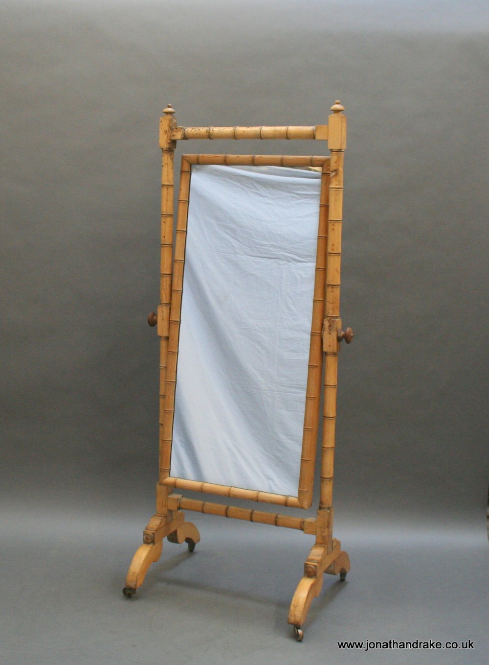 Regency faux bamboo cheval mirror