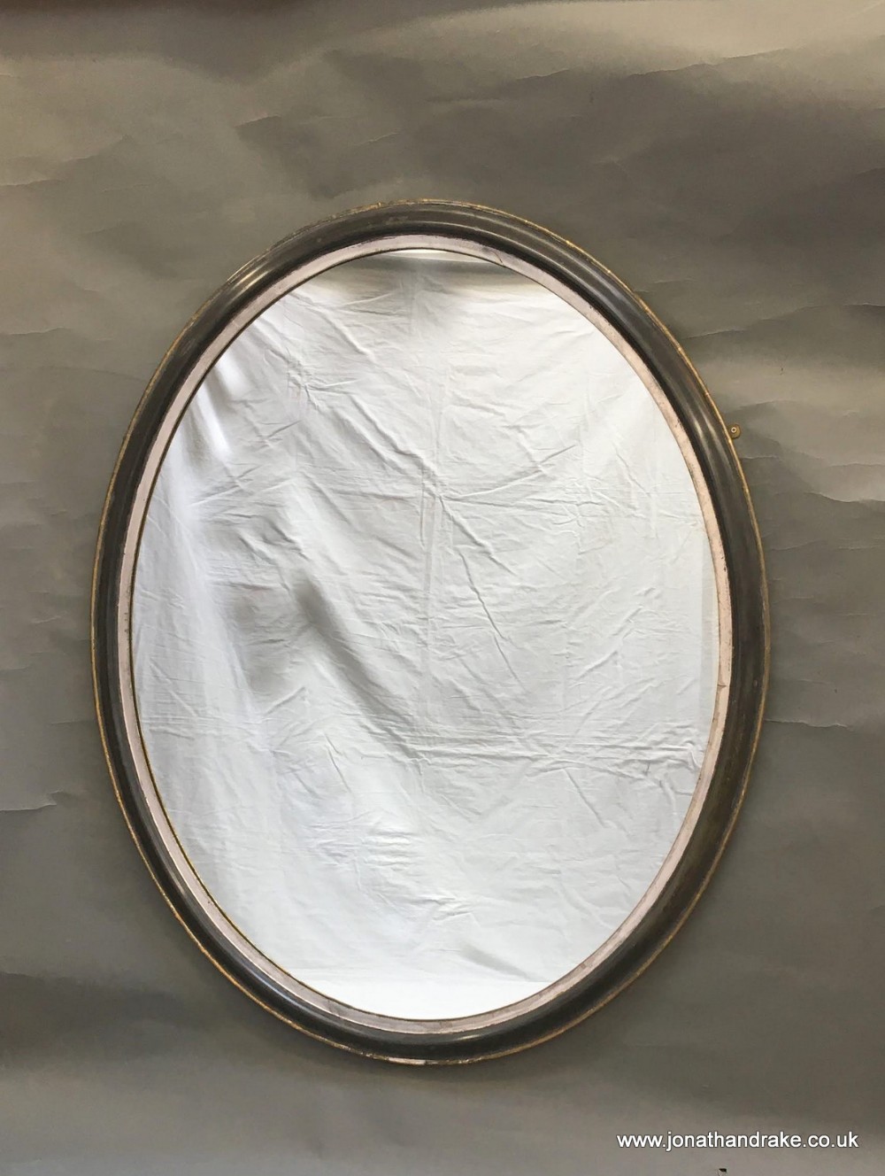 C19th large oval overmantle mirror