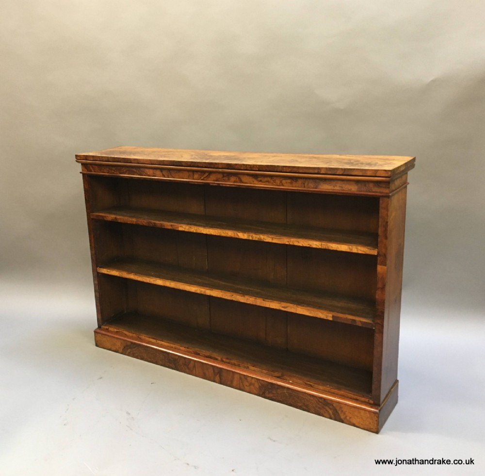Victorian burr-walnut bookcase 