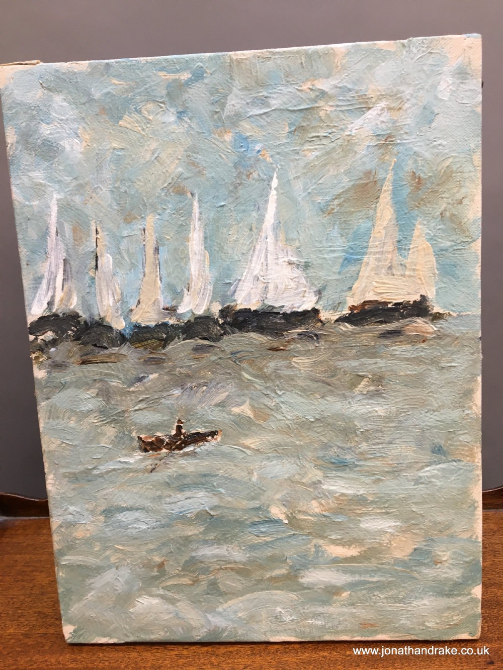 oil on canvas - seascape with boats View II