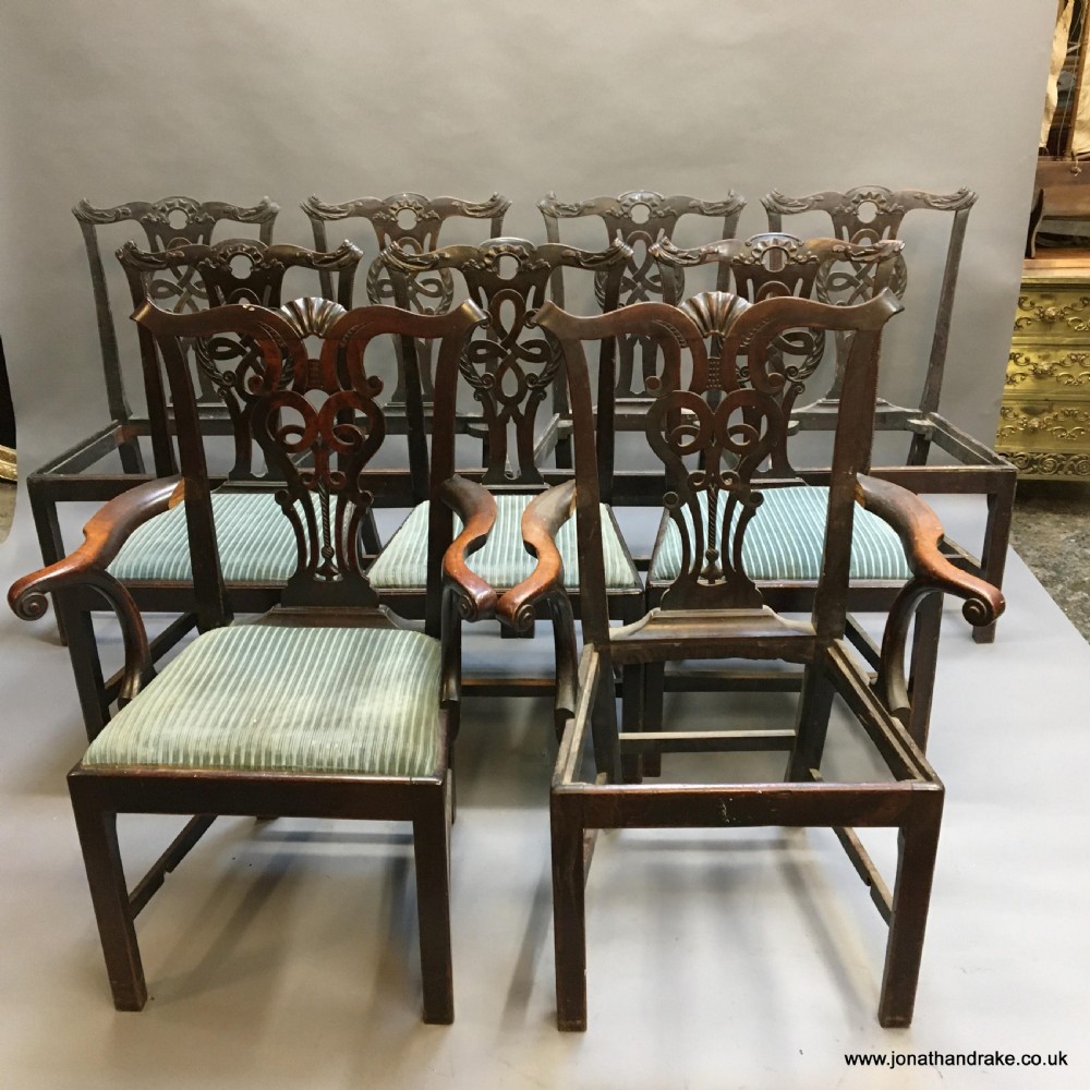set of C18th mahogany dining chairs