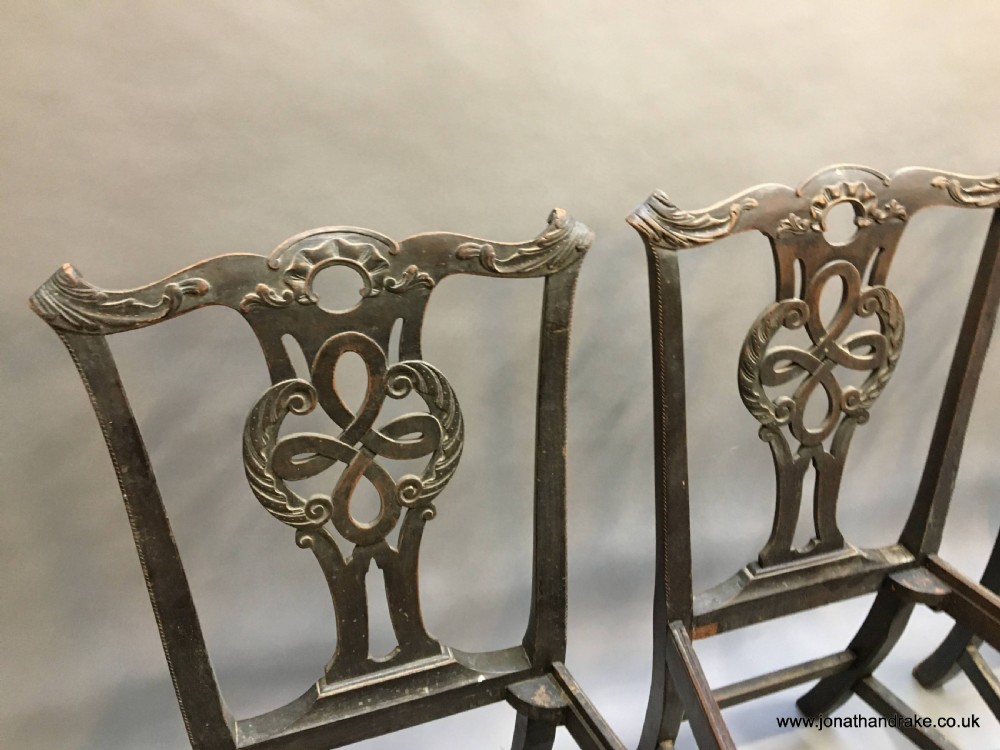 set of C18th mahogany dining chairs View VI