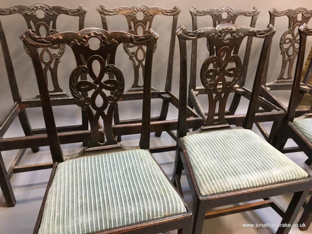 set of C18th mahogany dining chairs View VII