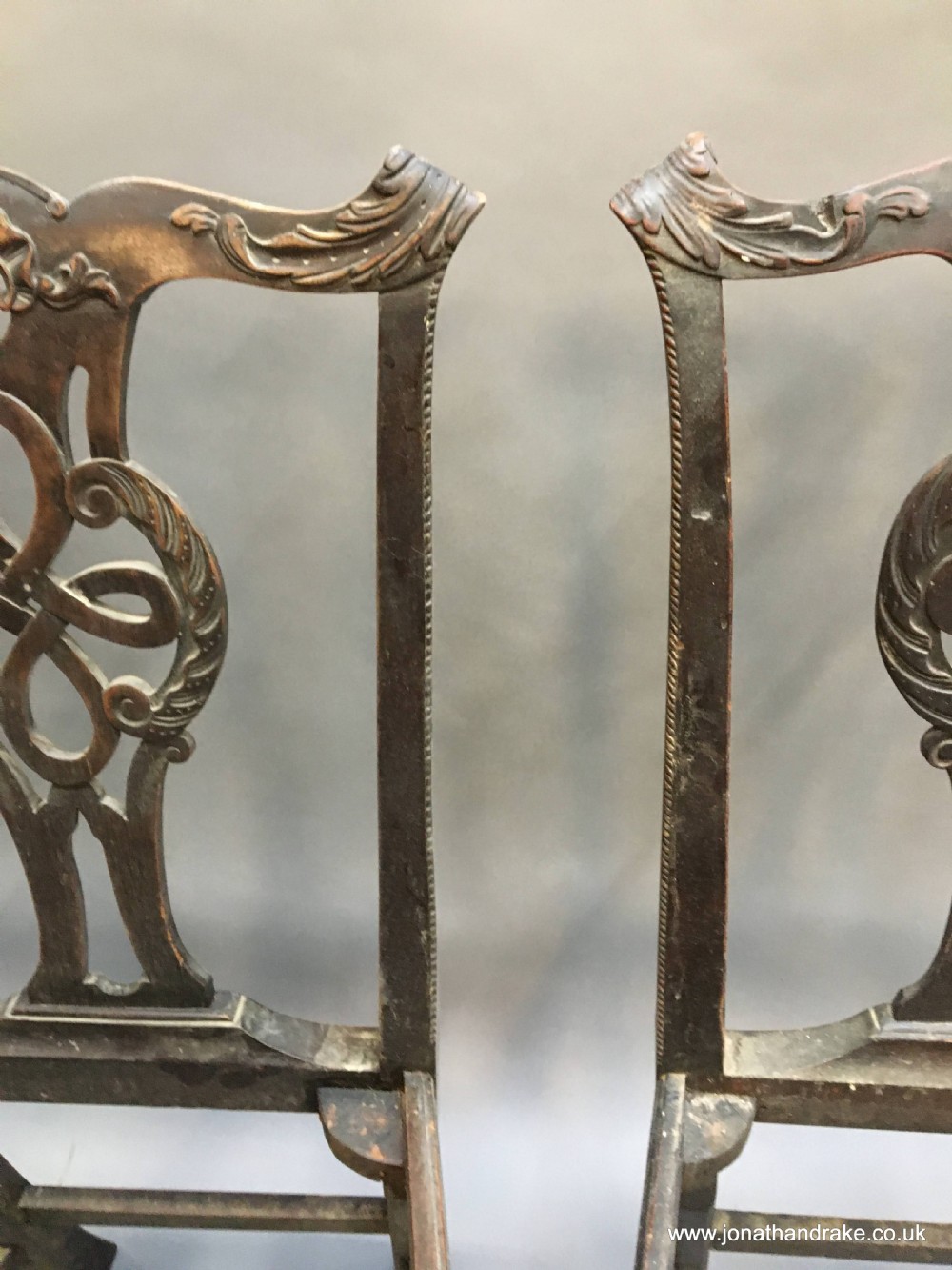 set of C18th mahogany dining chairs View X