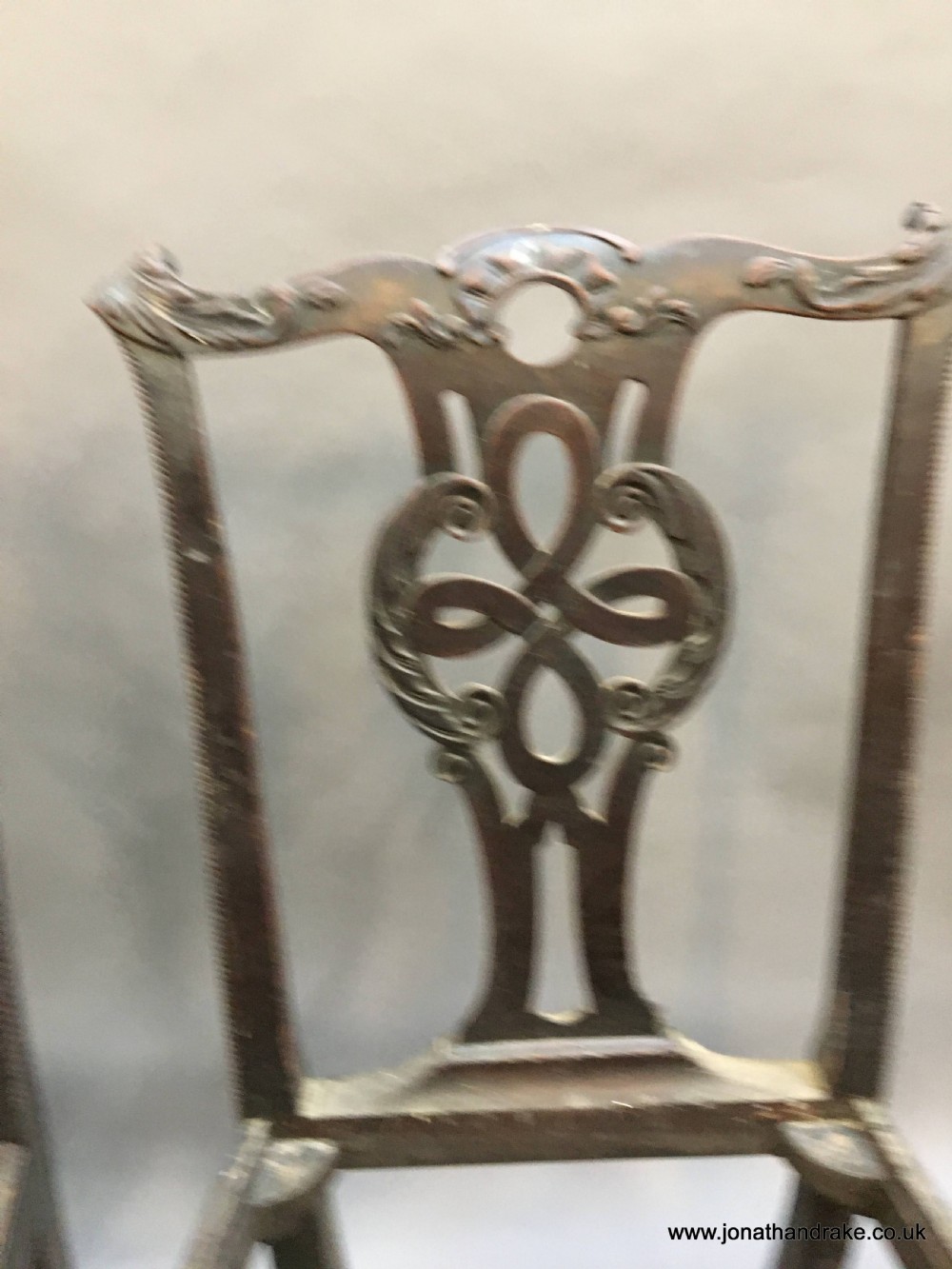 set of C18th mahogany dining chairs View XI