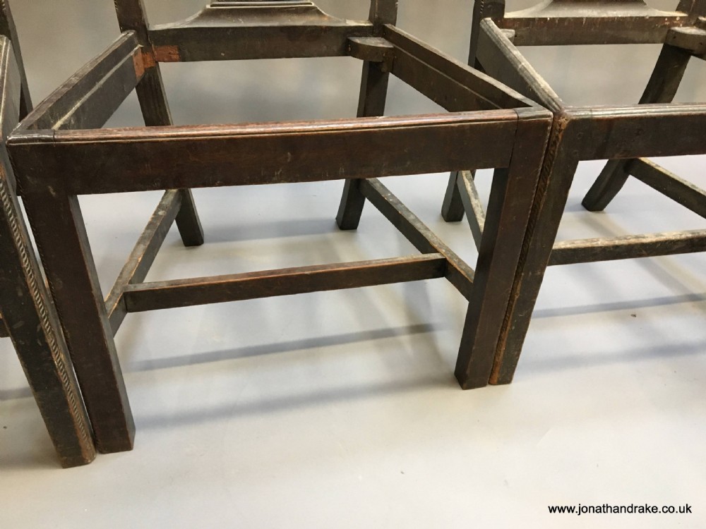 set of C18th mahogany dining chairs View XII