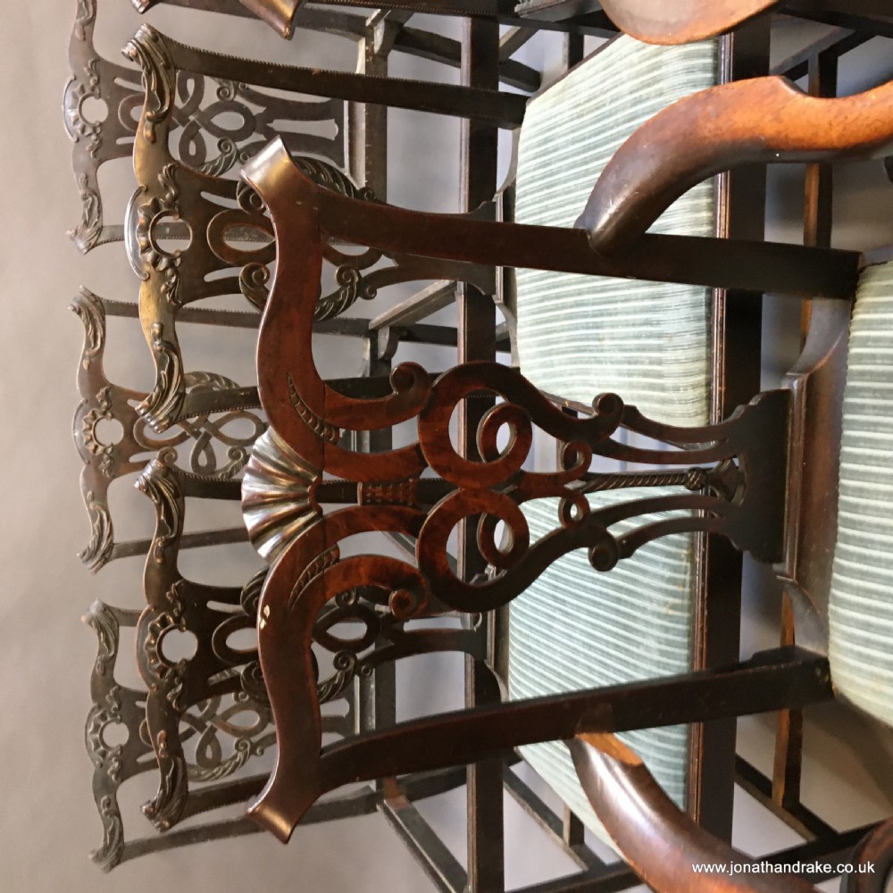 set of C18th mahogany dining chairs View XIII