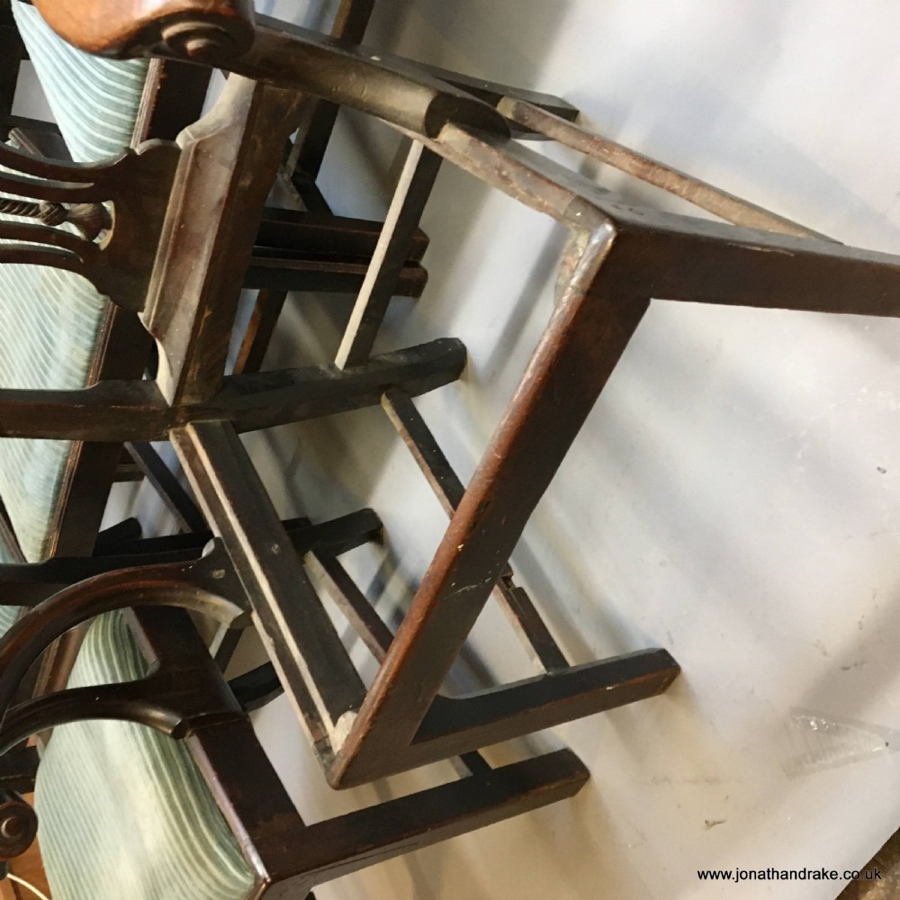 set of C18th mahogany dining chairs View XVI