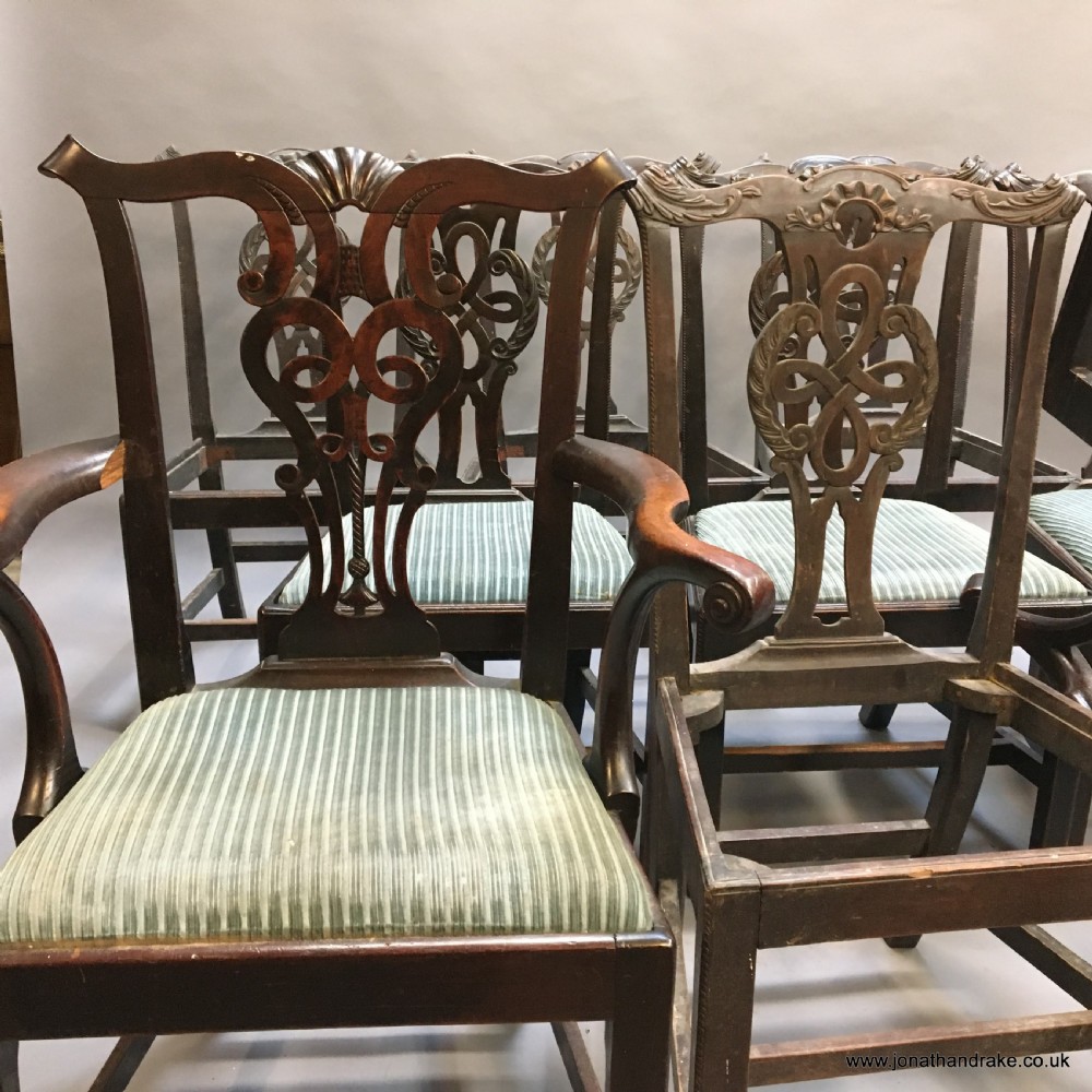 set of C18th mahogany dining chairs View XX