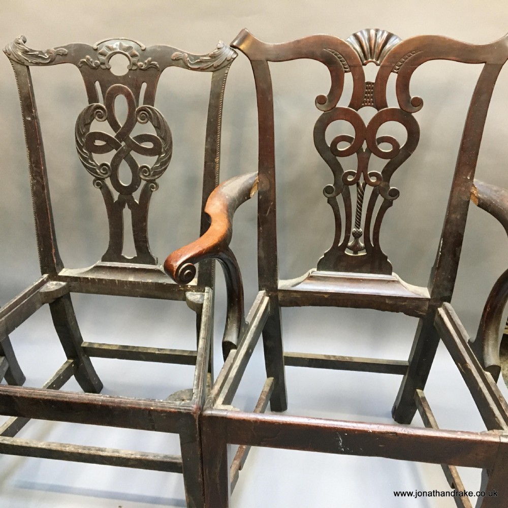 set of C18th mahogany dining chairs View XXI